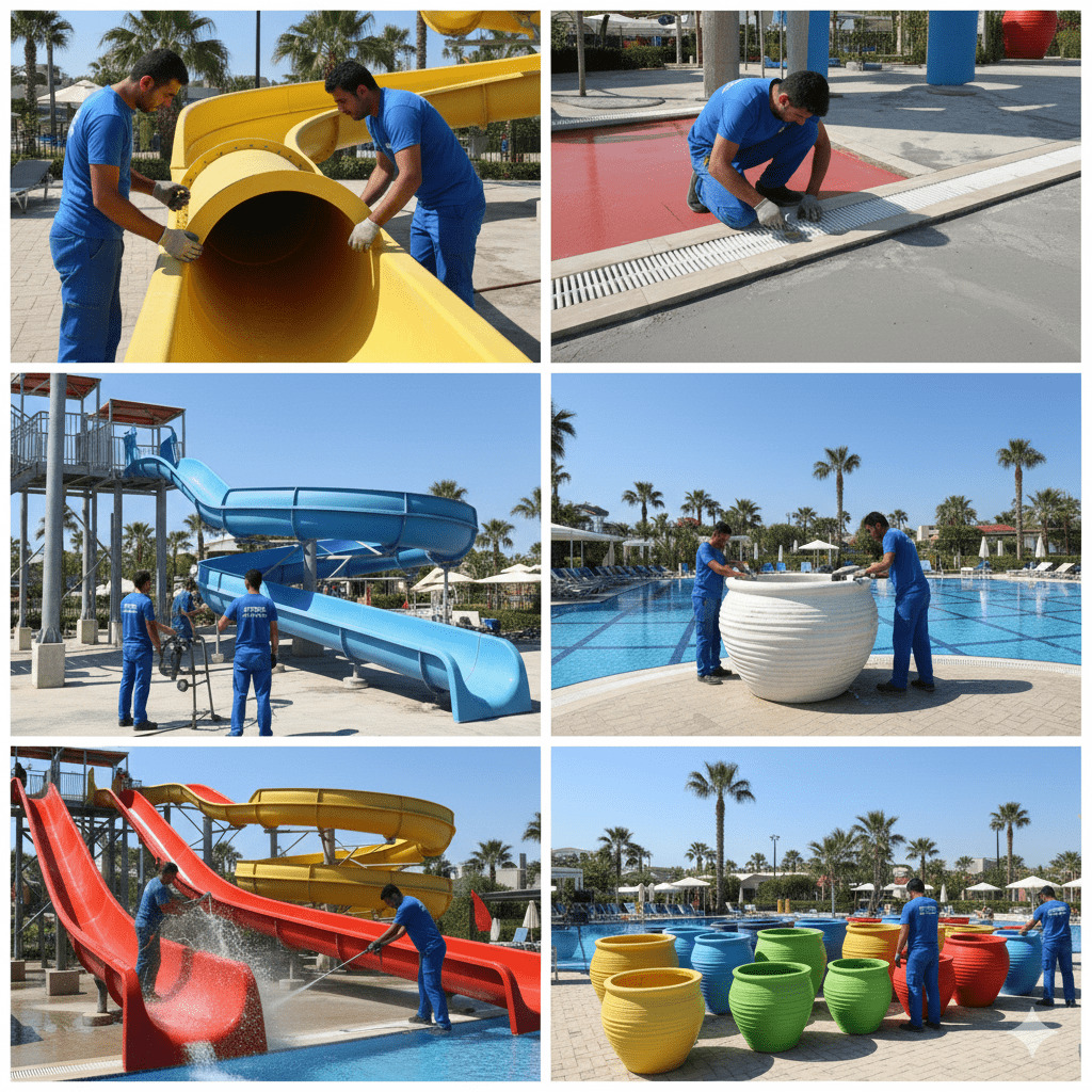 Antalya Otellerinde Sezon Sonu Fiberglass Devrimi: Su Kaydırakları, Aquapark Sistemleri ve Fiberglass Ürünlerde Kapsamlı Bakım, Onarım, Tadilat ve Yenileme Rehberi | Express Fiberglass Garantisi